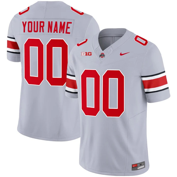 Ohio State Buckeyes Custom Men's #00 Grey Collection 2023 Stitched College Football Jersey